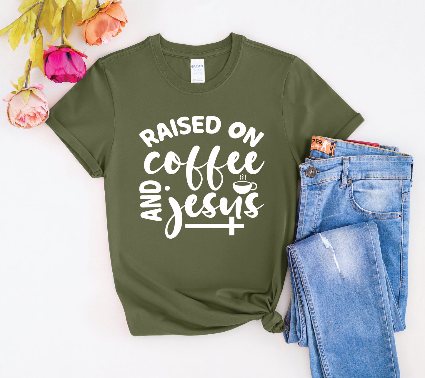 Raised on Coffee and Jesus - Multiple Color Options